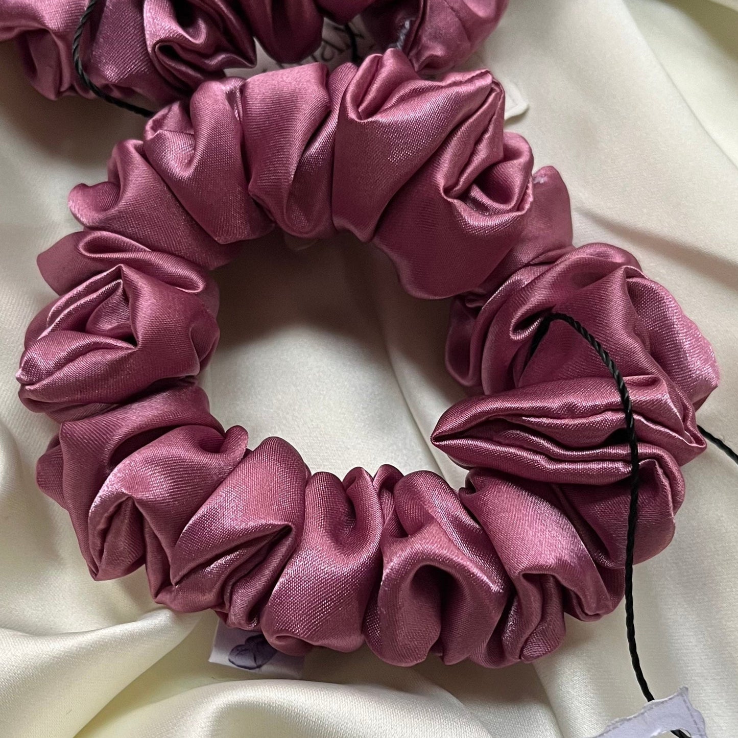 luxe duchess satin in pink mauve dusty rose is soft, silky and ecudes elegance in all hair types. Handmade in notts. Inspired by regency bridgerton coquette aesthetic