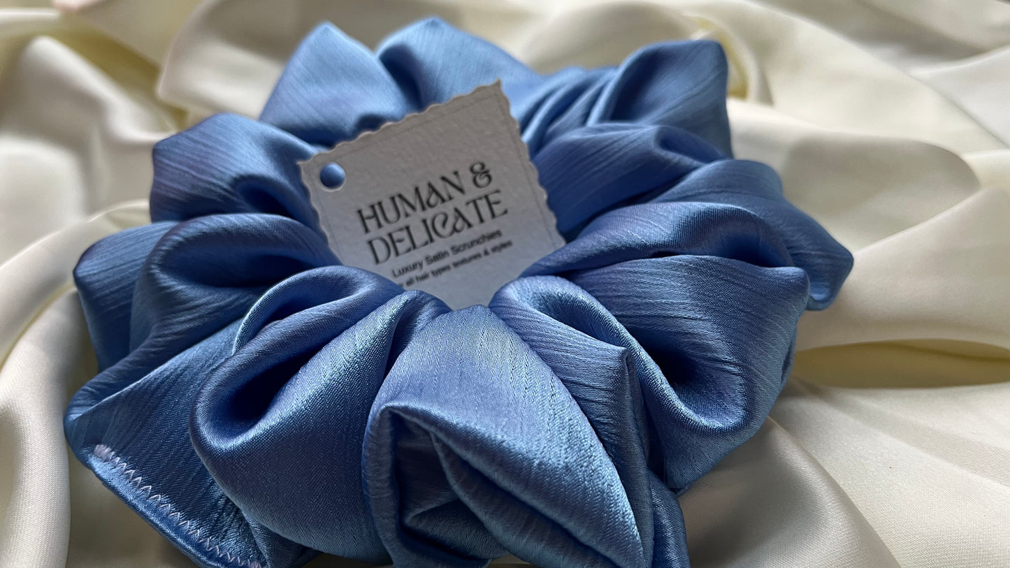 Daphne! | Blue Luxury Satin Jumbo Scrunchie [XL]