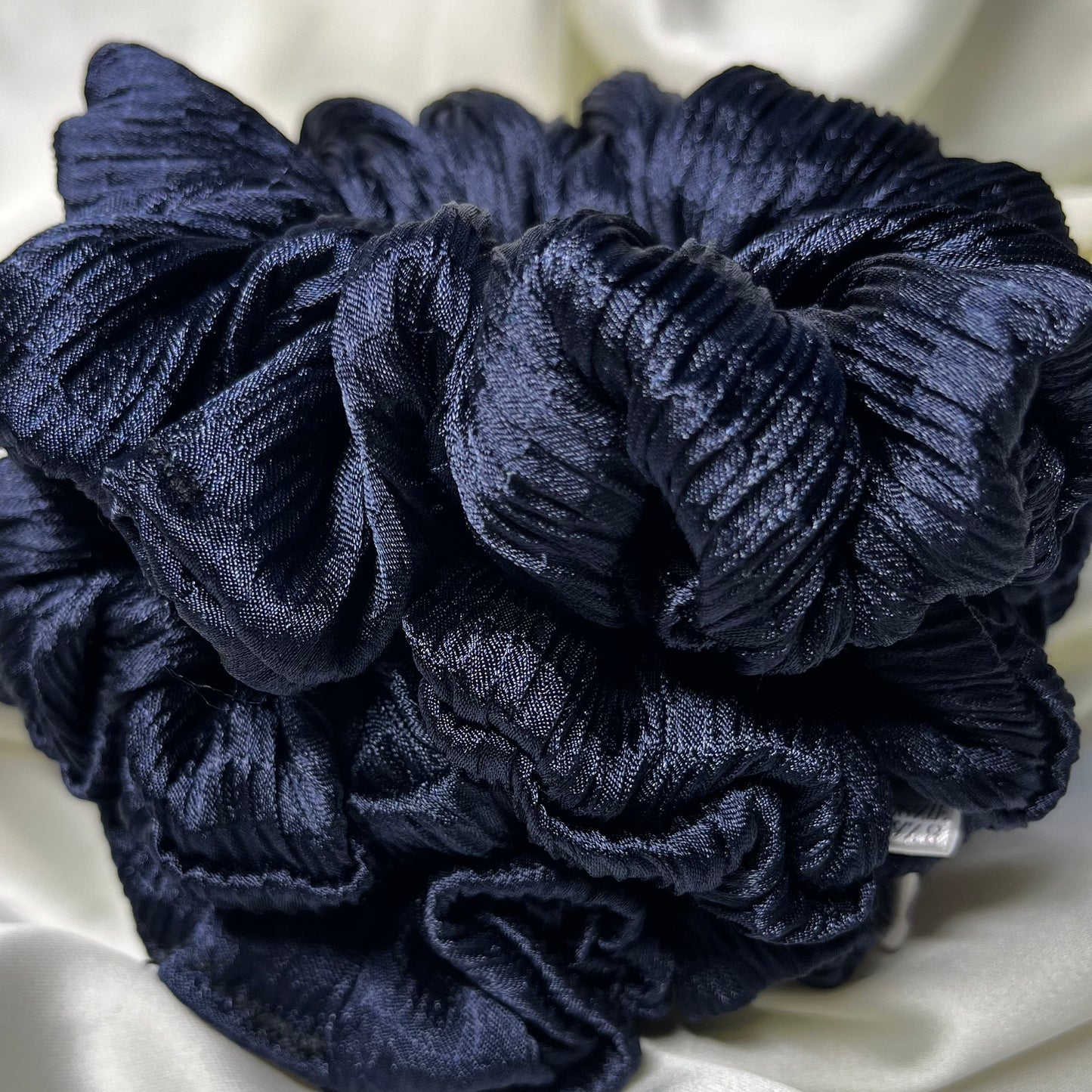 Starry Night | Navy Luxury Satin Mini Scrunchie [S]