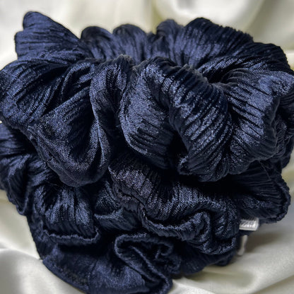 Starry Night | Navy Luxury Satin Mini Scrunchie [S]