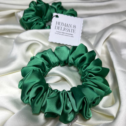 Ozwald | Emerald Green Luxury Satin Mini Scrunchie [S]