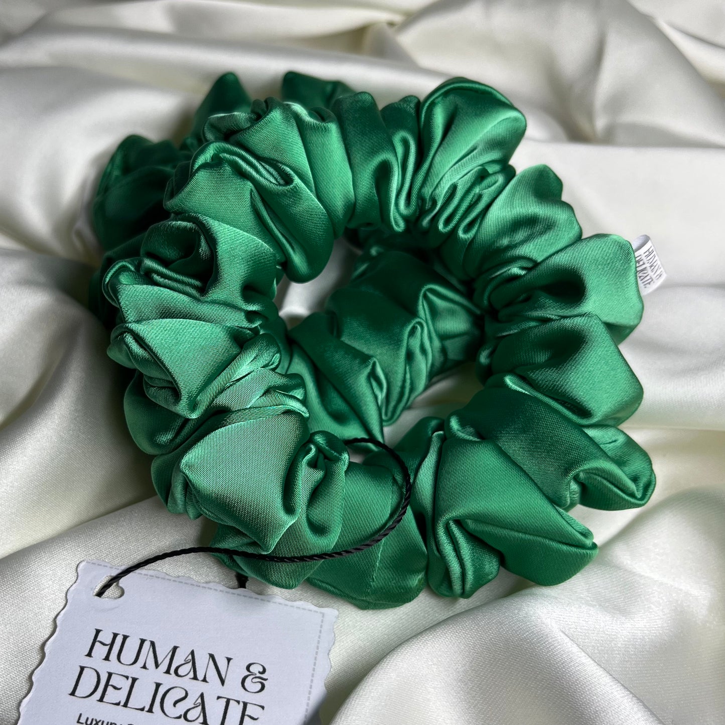 Ozwald | Emerald Green Luxury Satin Mini Scrunchie [S]