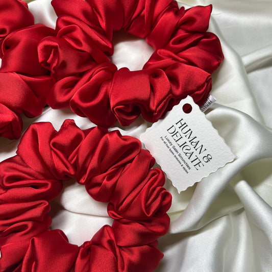 Lover Girl | Red Luxury Satin Mini Scrunchie [S]
