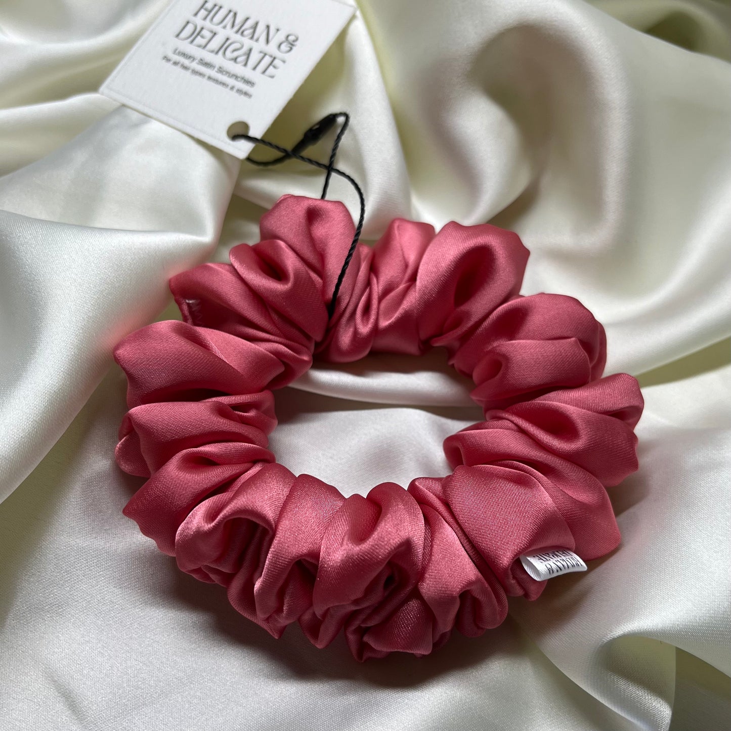 Coochie Coo | Pink Luxury Satin Mini Scrunchie [S]