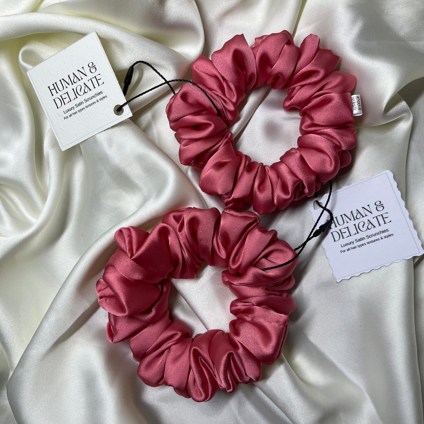 Coochie Coo | Pink Luxury Satin Mini Scrunchie [S]