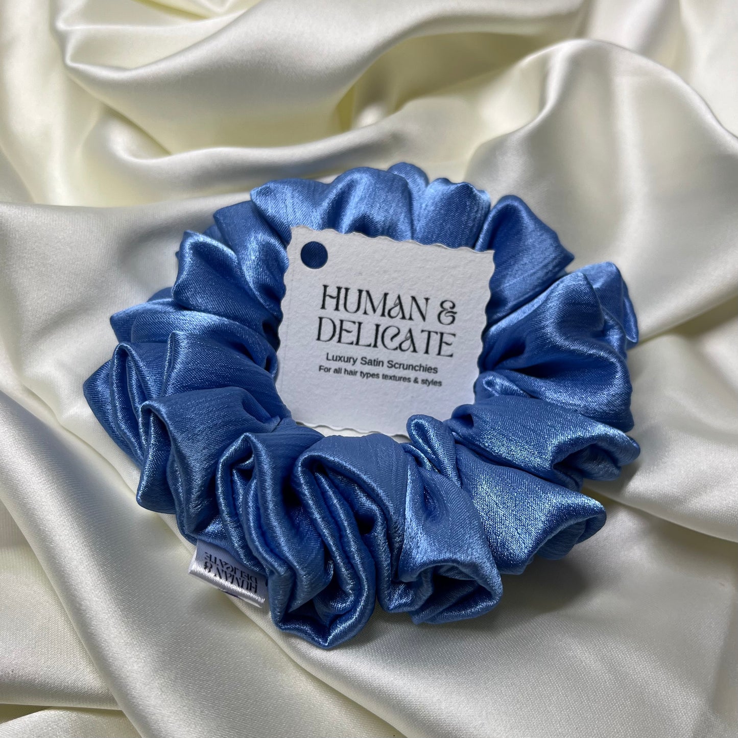 Daphne! | Blue Luxury Satin Mini Scrunchie [S]