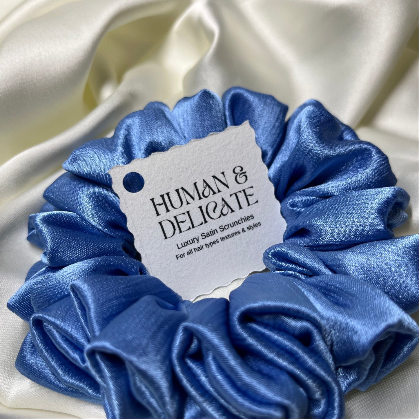 Daphne! | Blue Luxury Satin Mini Scrunchie [S]