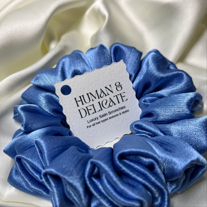 Daphne! | Blue Luxury Satin Mini Scrunchie [S]