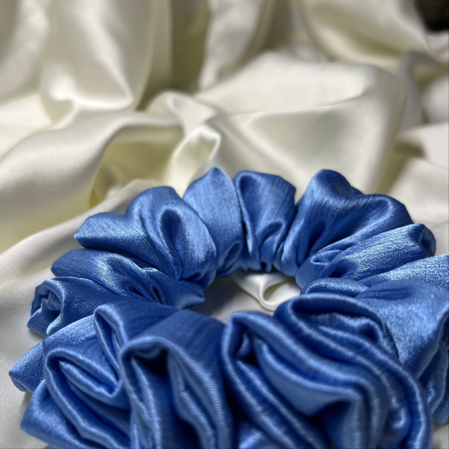 Daphne! | Blue Luxury Satin Mini Scrunchie [S]