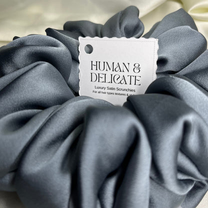 Celeste | Grey Luxury Satin Jumbo Scrunchie [XL]