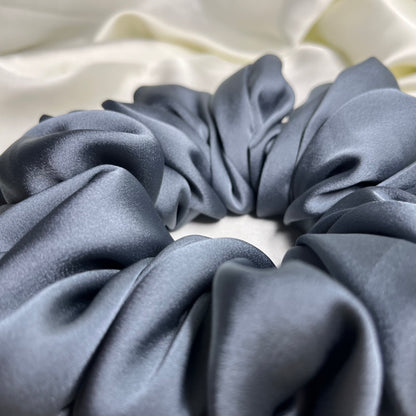 Celeste | Grey Luxury Satin Jumbo Scrunchie [XL]