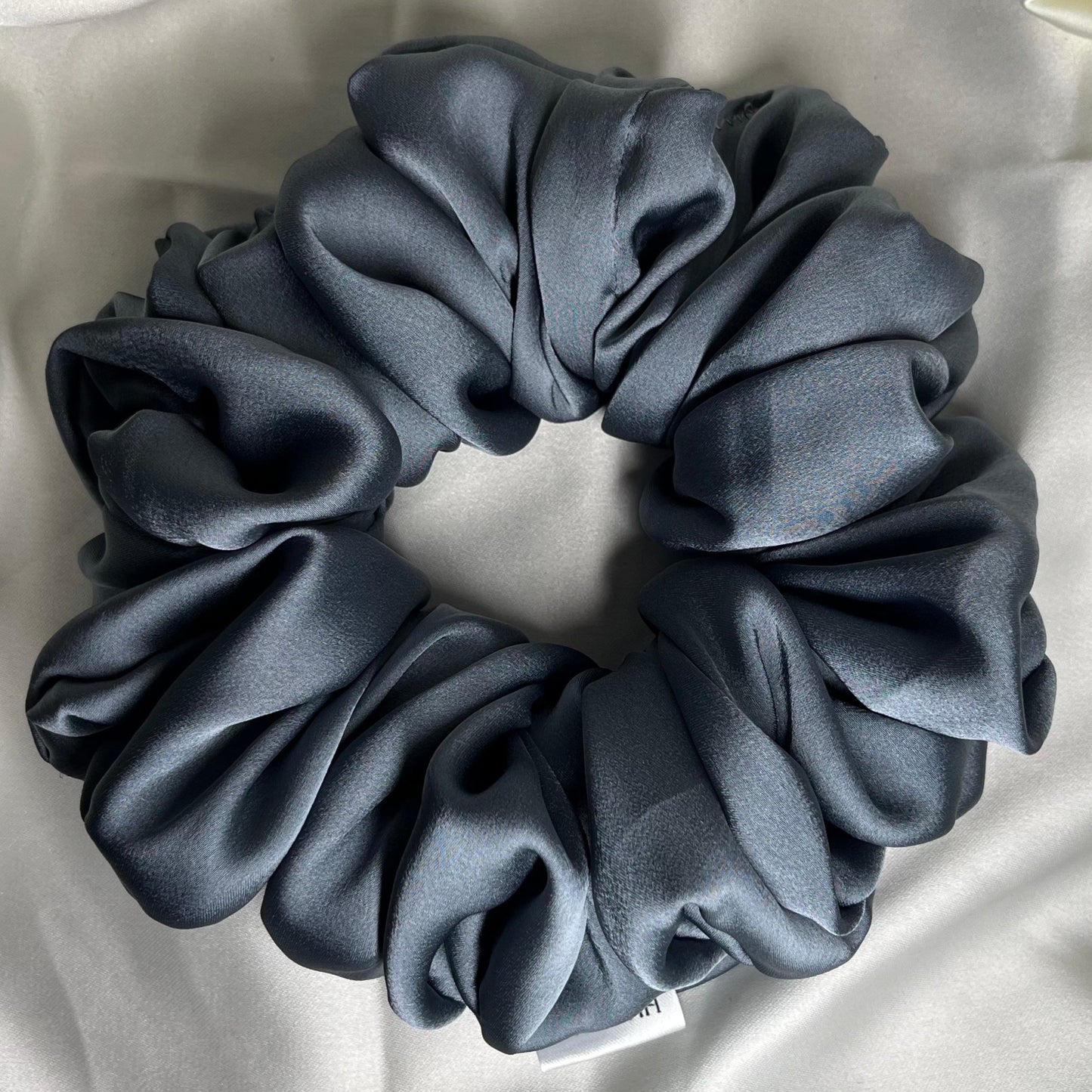 Celeste | Grey Luxury Satin Jumbo Scrunchie [XL]