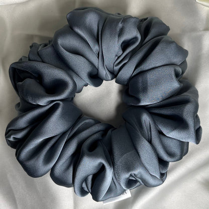 Celeste | Grey Luxury Satin Jumbo Scrunchie [XL]
