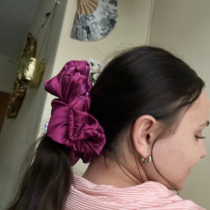 iridescent pink taffeta giant scrunchie