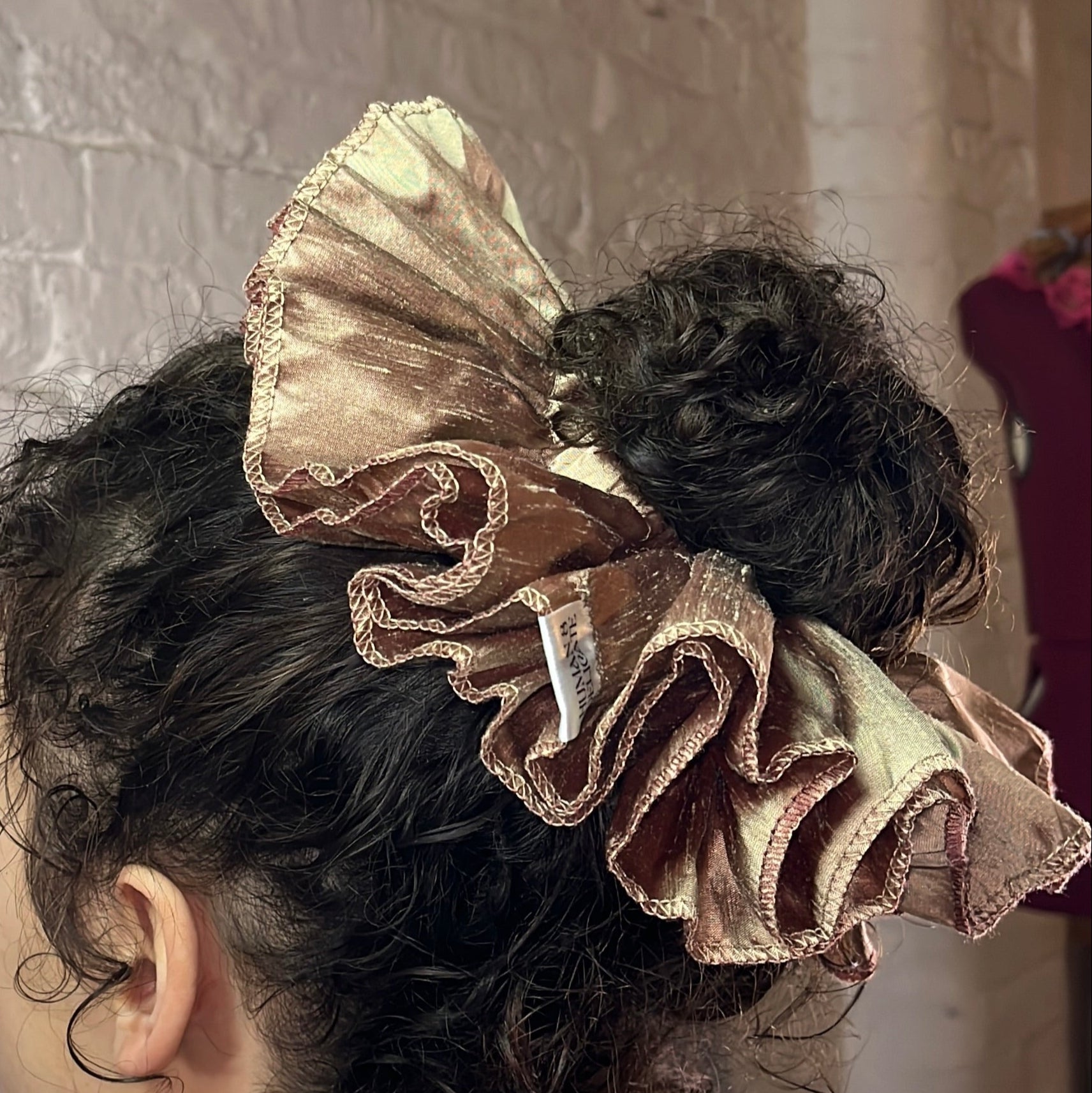 pure silk luxury scrunchie oversized ruffled 